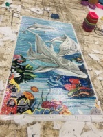 Mosaïque faite à la main au jet d'eau carrée en céramique et en verre au design moderne carreaux muraux personnalisés piscine extérieure piscine villa mur intérieur