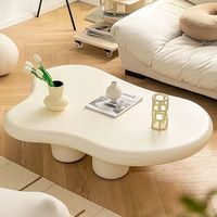 Table basse en bois multifonctionnelle Clouds Nordic Modern pour petit appartement, salon, couleur crème, design luxueux léger