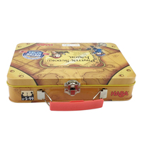 Boîte en étain personnalisée de qualité alimentaire avec poignée, étui portable de haute qualité pour trousse médicale, rangement de jouets et boîte à lunch