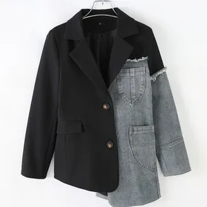 Kleurrijke Afdrukken Knop Dames Blazer Vrouw Werk Pak Vrouwen Jas Office Lady Formele Vrouwen Blazers En Jassen Vrouwelijke Blazer