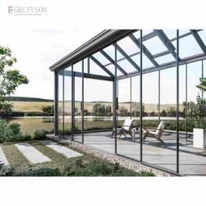 Pérgola Fuson de Fácil Montagem, Impermeável, Ecológica, com Telhado de Alumínio, Gazebo de Vidro, Casa de Jardim, Sala de Sol para Lojas de Conveniência - Product Image 1
