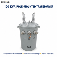 Transformateur monophasé monté sur poteau LEINENG 50kVA 100kVA 167kVA 11kV 10kV 240V 480V pour distribution extérieure