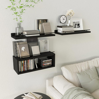 Étagère murale flottante à cadre cubique avec rail de guidage en métal pour salle de bain ou cuisine rangement salon décoration étagère de toilette