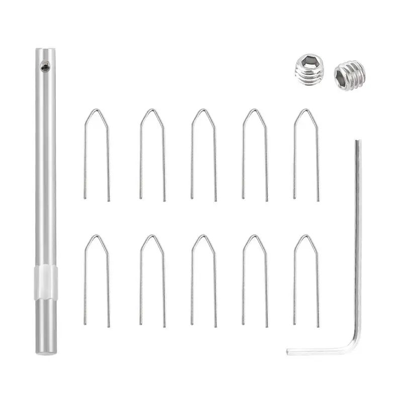 Broches argentées pour cartes (lot de 10) + vis à clé + embouts