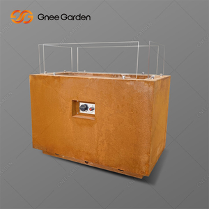 Brasero de camping en acier Corten Foyer en métal avec stockage à bois Foyer à gaz de jardin Couleur rustique - Product Image 6