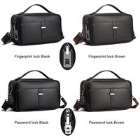Tas Selempang Pria Kulit PU Berkualitas Tinggi Terbaru, Dilengkapi Kunci Sidik Jari, Dompet Bisnis, Tas Clutch, Tas Messenger