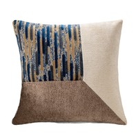 Housse de coussin moderne en chenille jacquard Amity Square pour canapé de salon, décoration écologique, lavable