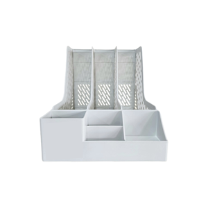 Porte-revues en plastique HALO, organiseur de bureau avec compartiment de rangement pour stylos, support multifonctionnel pour fournitures de bureau pour la maison - Product Image 3