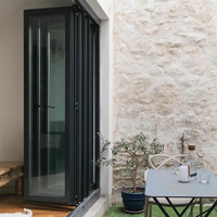 Porte et fenêtre pliantes modernes en aluminium, résistantes aux ouragans, étanches, avec verre isolant double couche, pour appartement, villa, balcon, patio, intérieur