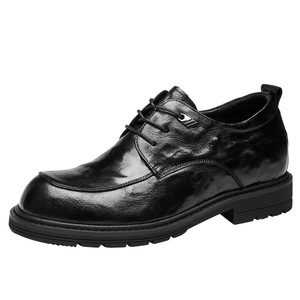 <b>Men's</b> Leather <b>Shoes</b> With Hidden Height Increase <b>High</b> <b>Heel</b> 6-8Cm Casual Style Genuine Sheepskin Soft Breathable Design - Product Image 5
