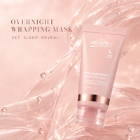 Masker Gel Wajah Semalam Kolagen OEM Khusus, Pengelupas, Melembapkan, Mengencangkan, Anti Penuaan, Dilengkapi Kuas