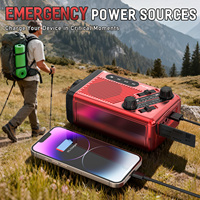 Radio de Emergencia del Fabricante Mayorista, WB AM FM, Baterías AA, Manivela, Carga Solar USB, Alarma SOS, Linterna de Emergencia