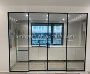 Puerta <span class=keywords><strong>corredera</strong></span> de puente roto 68 personalizada, Partición de cocina de cristal de aleación de aluminio de acero inoxidable moderna para interiores de hoteles Fo - Product Image 2