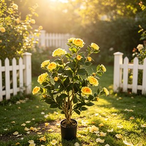 Élégante et délicate fleur de camélia jaune avec des pétales volumineux superposés pour la décoration de banquets, les vitrines, les chambres et les jardins. - Product Image 5