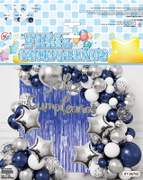 Ensemble de décoration de ballons pour joyeux anniversaire espagnol Ballon en feuille d'hélium gonflable Fournitures de décoration de fête d'anniversaire