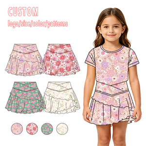 Set di <span class=keywords><strong>Abbigliamento</strong></span> Personalizzato per Ragazze con Stampa Margherite Rosa, Logo Personalizzato, <span class=keywords><strong>Abbigliamento</strong></span> Sportivo su Misura - Product Image 1