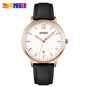 Skmei Minimalist Quartz Watch Rose Gold Round Analog Calendar Ladies Watch 8mm Thickness 30M Waterproof Stainless Steel Buckle - Product Image 5