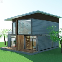 Maison préfabriquée en conteneur modulaire de luxe de 162 m² à 2 étages, maison en conteneur préfabriquée, norme américaine
