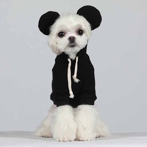 Sudadera con capucha clásica <span class=keywords><strong>de</strong></span> algodón para perros con diseño <span class=keywords><strong>de</strong></span> contraste <span class=keywords><strong>de</strong></span> color, ropa estampada para mascotas <span class=keywords><strong>de</strong></span> campamento para verano y primavera, estilo liso - Product Image 4