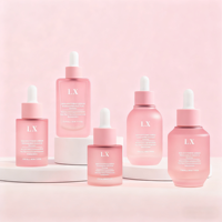 Botol Minyak Esensial Kustom Dengan Tutup Bambu 15ml 20ml 1oz 50ml Botol Serum Wajah Mewah Kaca Hijau Matte Persegi 30ml