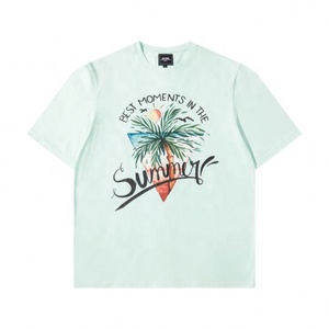 Verano cuello redondo ajustado camiseta impresora Digital mujeres hombres algodón poliéster camiseta - Product Image 1