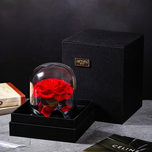Suministro directo de fábrica 2023, superventas, Rosa eterna, flor preservada, <span class=keywords><strong>rosas</strong></span> para siempre en cúpula de cristal led - Product Image 5