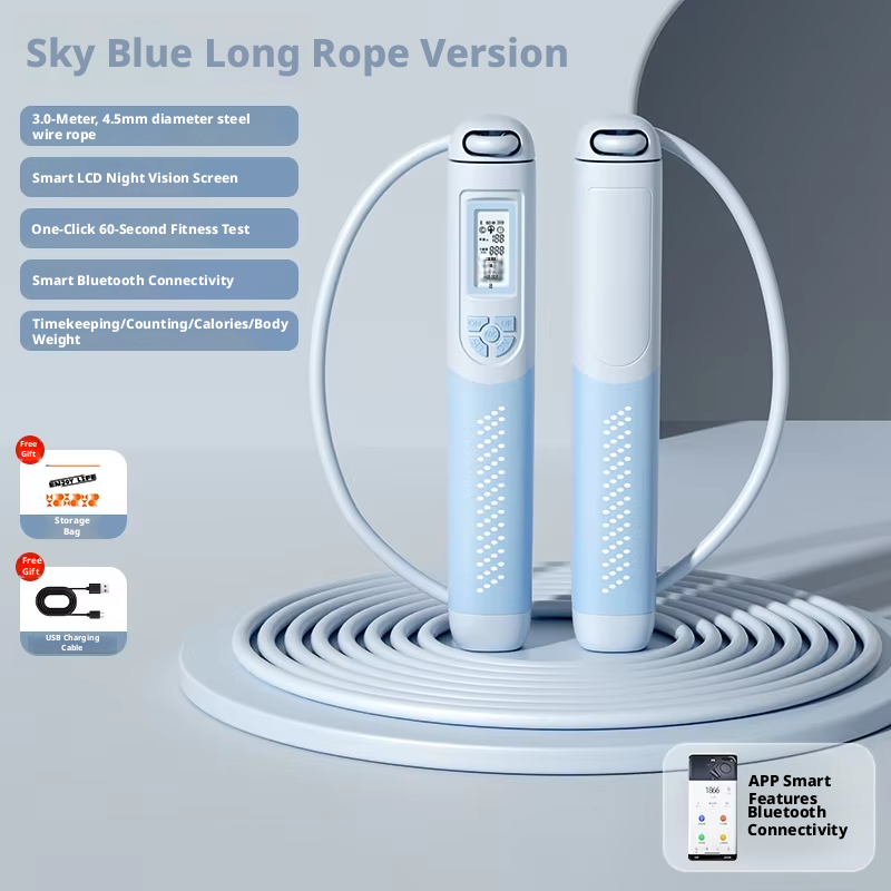 Long rope-blue eva zipper bag