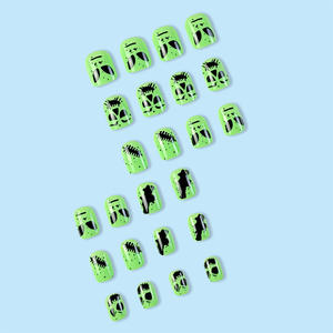 Kit <span class=keywords><strong>de</strong></span> <span class=keywords><strong>Uñas</strong></span> Postizas KUDAN Profesional para Halloween 2026, Color Verde, Empaque Elegante, Nuevo Estilo, <span class=keywords><strong>Uñas</strong></span> Artificiales para Uso Estético - Product Image 3