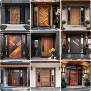 Porte di Sicurezza Moderne per Casa Personalizzate dalla Migliore Fabbrica Cinese Porte Esterne in Legno Massiccio con Perno per Villa - Product Image 3