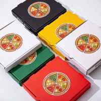 Kotak Pizza Karton Putih Laminasi 3 Lapis Bergelombang dengan Cetak Offset Logo Kustom, Ukuran 6 8 10 12 14 16 Inci