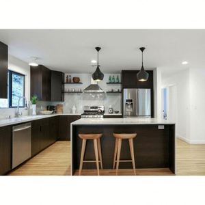 Hot Sale Interior Design Wood Veneer Classic Style Cabinets Kitchen Kitchen <b>Villa</b> - Product Image 4