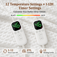 Couverture chauffante électrique personnalisée en tissu gaufré doux, lavable en machine, thermostat réglable, chauffage rapide, OEM ODM, vente en gros