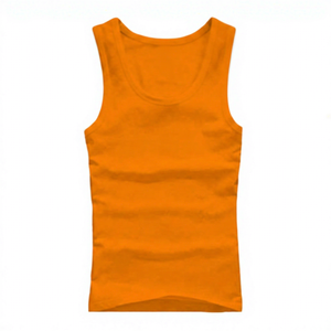 Débardeur sans manches en coton blanc 100 % respirant à col rond pour homme, tricoté, uni, décontracté et confortable - Product Image 2