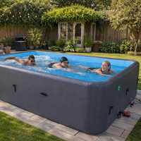 Aufblasbarer Schwimmpool Tragbarer Outdoor-Pool für Kinder und Familie Sommer-Spaß Wasserbecken aus PVC