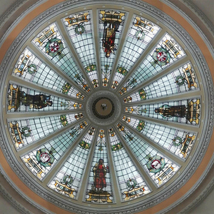 Lucernario religioso dipinto a mano della cupola di vetro colorato per la casa funebre cattolica della santa croce cattolica - Product Image 4