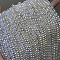 Collier en perles d'eau douce naturelles, qualité AAA, couleur blanche, presque rondes, 4-4,5 mm, non finies, pour la fabrication de bijoux, vente en gros