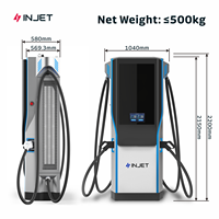 INJET Ampax Nouvelle station de charge rapide DC extérieure 160kW-320kW pour flotte de véhicules électriques CCS1 2 OCPP1.6J/2.0.1 400V IP54 pour camions et bus