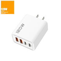 Chargeur 4 ports à charge rapide avec câble de données et adaptateur, 2 USB et 2 ports Type-C avec fonction PD, chargeur mural pour Samsung S26, iPhone 17, 18, Xiaomi