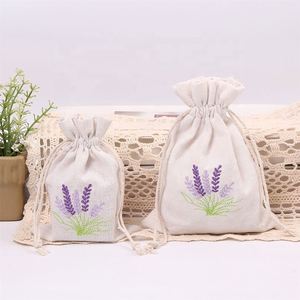 Repeatable Linen Embroidery Canvas Bags Lavender Storage <b>Drawstring</b> Pocket Jewelry <b>Pouch</b> Sack - Product Image 2