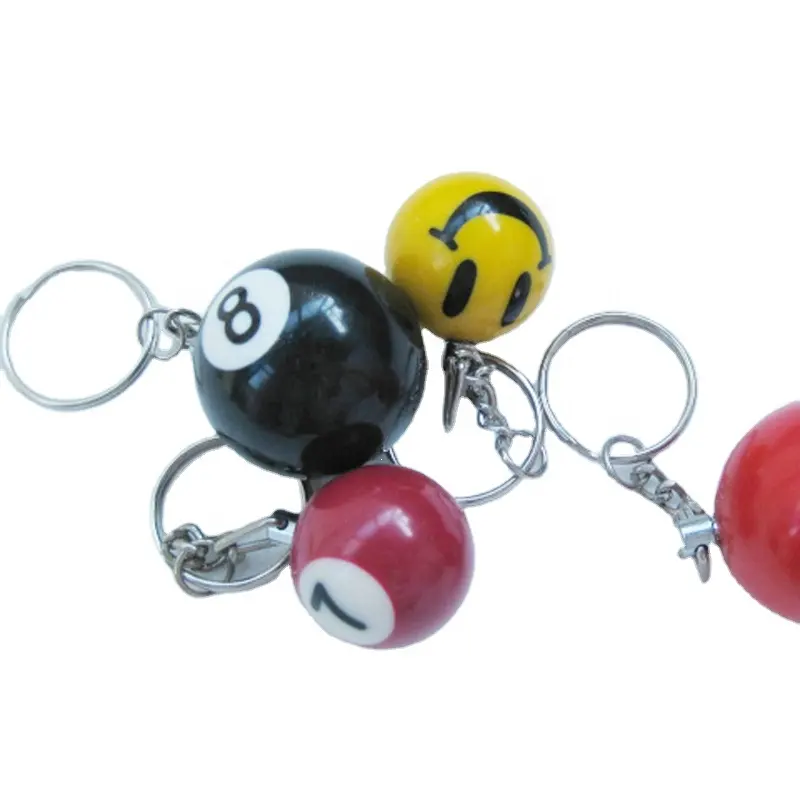 Bilardo snooker hayranları hediye siyah 8 top anahtarlık ve topu sekiz anahtarlık lazer logo özelleştirmek