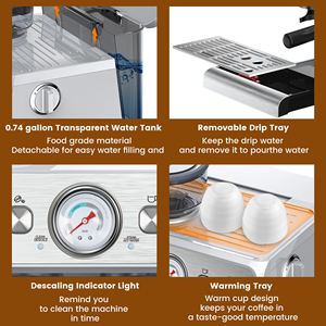 New Arrival Metal Professional Semi-Automatic <b>Portable</b> 20 Bar Commercial Espresso Machine with Grinder for Household & Hotel Use - Product Image 5