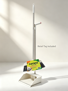 Grand ensemble <span class=keywords><strong>balai</strong></span> et pelle en copolymère PP, manche métallique 70 cm, épaisseur paroi 0,22 mm, kit de nettoyage et balayage des sols domestiques - Product Image 1