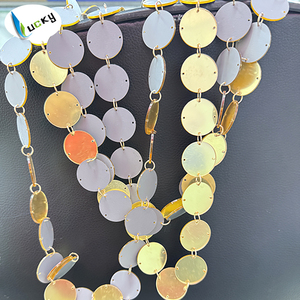 Chanceux en vrac acrylique miroir danse robe ronde en plastique paillettes robe <span class=keywords><strong>or</strong></span> clair couleur argent acrylique strass robe <span class=keywords><strong>latine</strong></span> - Product Image 3