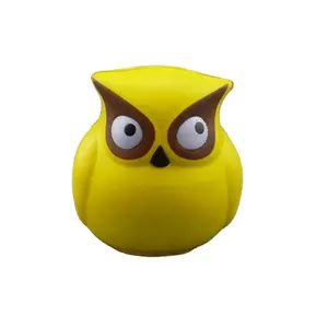 Logo Kustom Mainan Licin Indah Burung Hantu Kartun Hewan Hadiah Mainan Bola Anti Stres