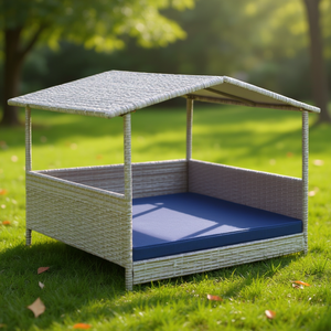 Casa Moderna para Perros Db, de Mimbre, para Exteriores, Impermeable, Muebles Grandes para Mascotas, para Gatos y Perros, para Todas las Estaciones - Product Image 2
