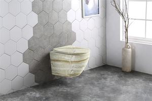 Inodoro suspendido de mármol colorido con asiento de cierre suave para baño, suministro a granel, artículos sanitarios - Product Image 4