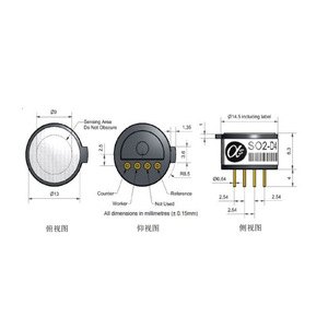 เซ็นเซอร์ตรวจจับก๊าซซัลเฟอร์ไดออกไซด์ขนาดเล็ก Alphasense SO2-D4 แบบอิเล็กโทรเคมี ผลิตในสหราชอาณาจักร สำหรับการตรวจสอบสิ่งแวดล้อม - Product Image 1