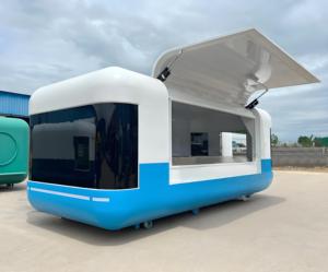 白色复古拖车式食品车，适用于主题活动 |   厂家直销，带CE和VIN码 - Product Image 5