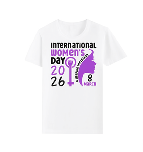 Maglietta per la Giornata Internazionale della Donna 2026, T-Shirt Casual da Donna con Stampa Femminista, 100% Cotone, Collo Tondo, Manica Corta, Primavera Estate - Product Image 1