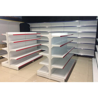 Étagères de supermarché de haute qualité 100 kg/couche gondole double face supports en métal pour les magasins